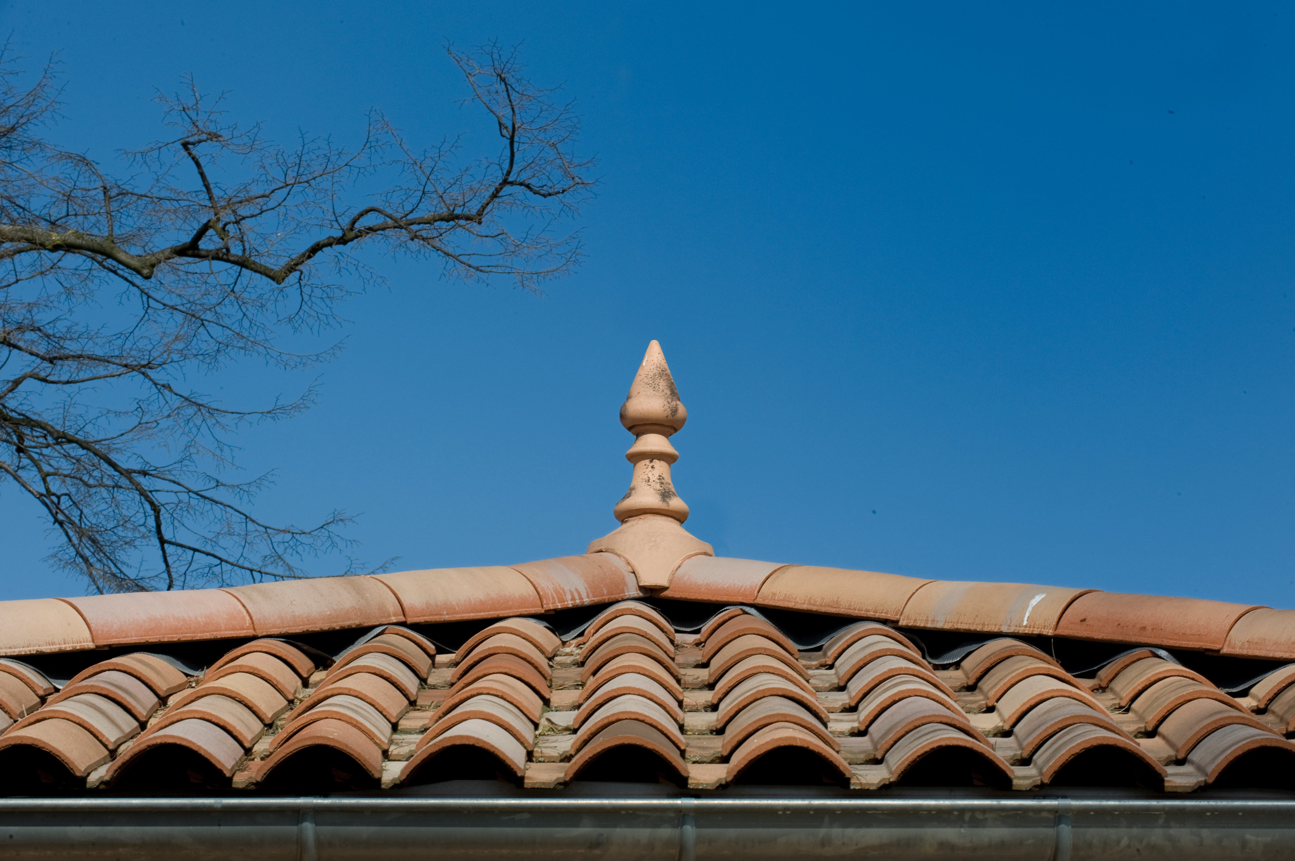Toiture tuiles fortement galbées